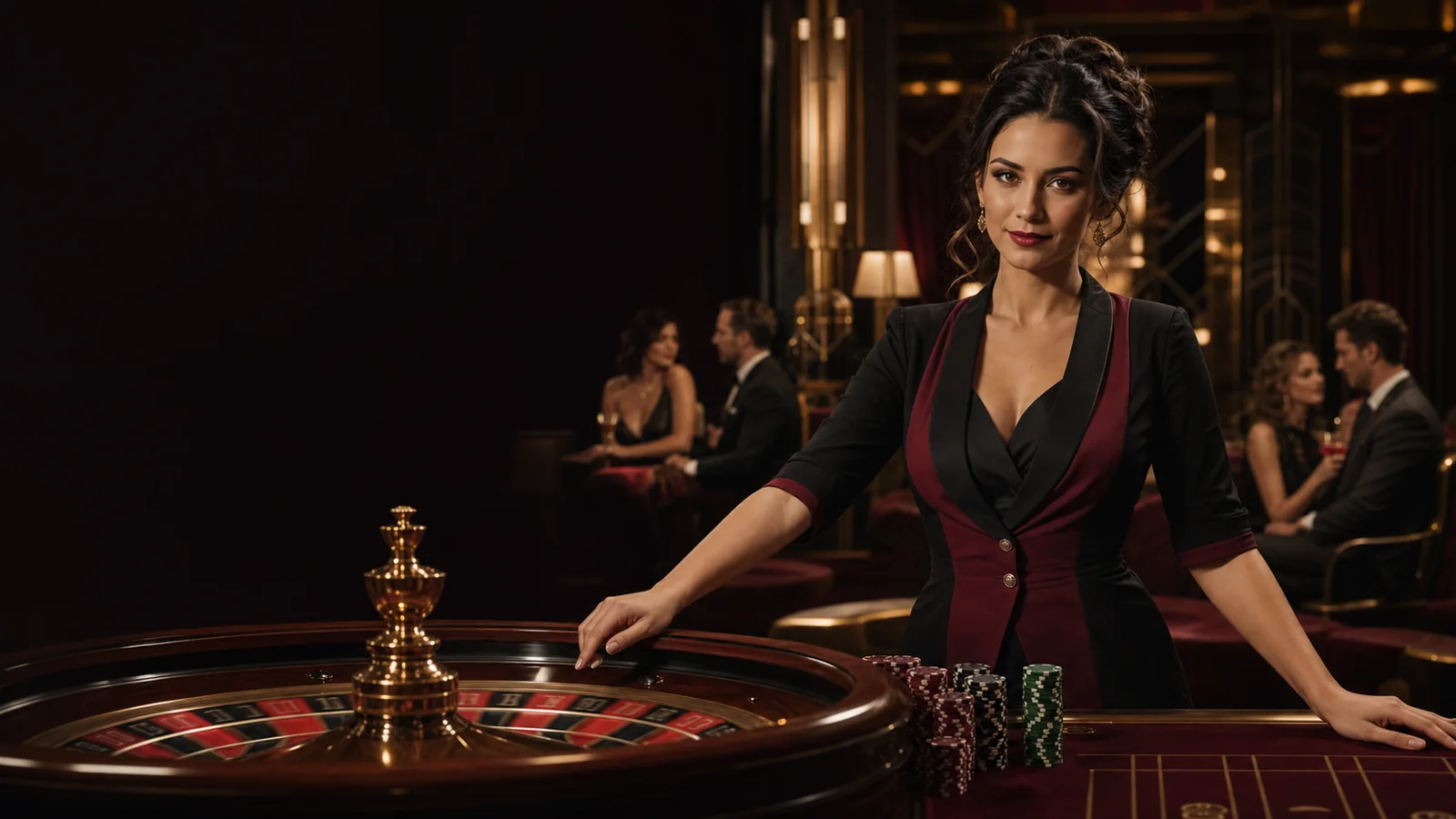 Art-Deco Roulette-Szene als Symbol für die geprüfte Casinova Produktwelt